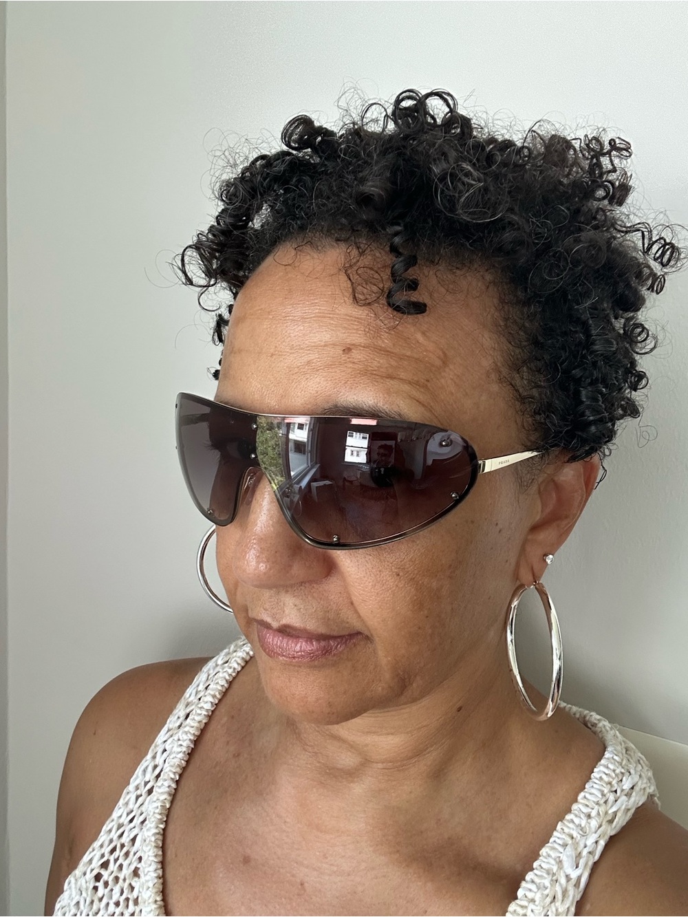 Prada Black Smoke Gradient Shield Sunglasses - Picture 6 of 6
